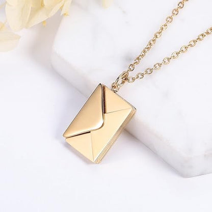 💌 Collier Enveloppe avec Message Secret Cadeau Romantique pour Femme