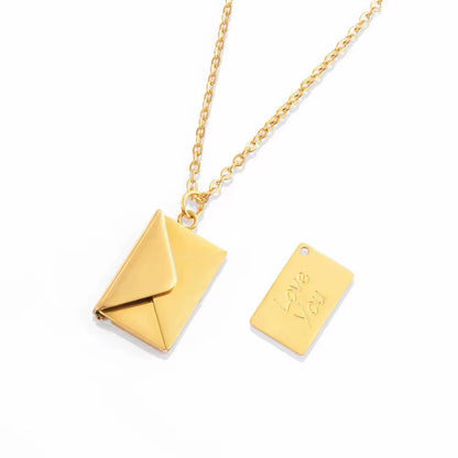 💌 Collier Enveloppe avec Message Secret Cadeau Romantique pour Femme