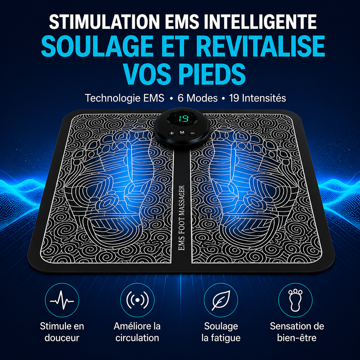 Tapis de Massage Plantaire Fini les brûlures et fourmillements la nuit