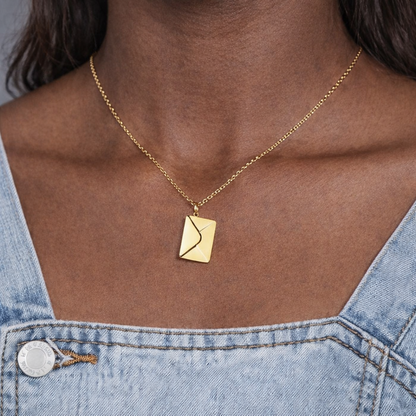 💌 Collier Enveloppe avec Message Secret Cadeau Romantique pour Femme