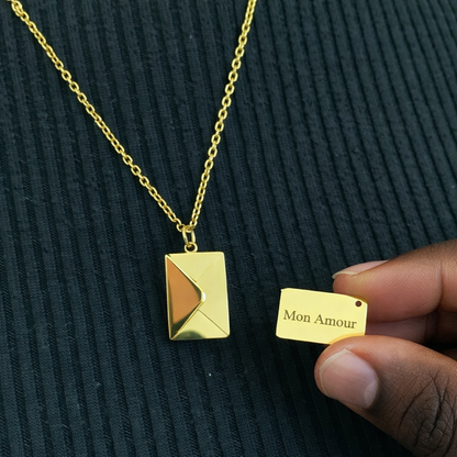 💌 Collier Enveloppe avec Message Secret Cadeau Romantique pour Femme