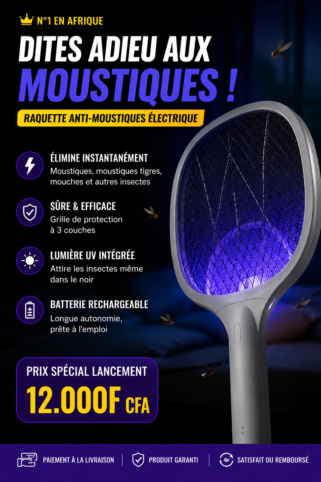 Raquette Electrique - Anti moustiques