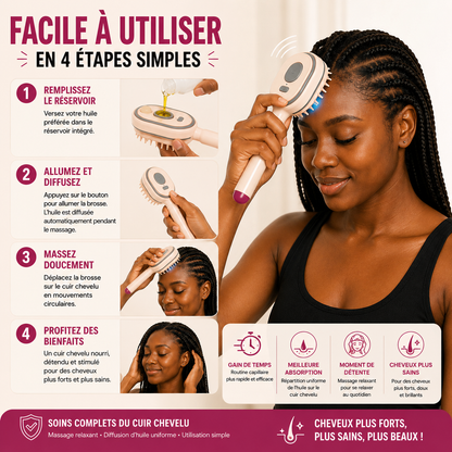 Brosse Massante 3-en-1 pour le Cuir Chevelu