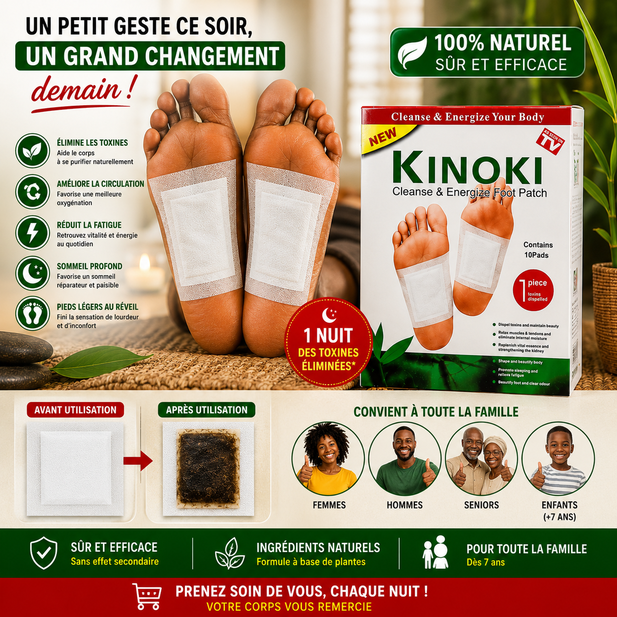 10 Patchs naturels pour soulager les douleurs et odeurs désagréables.