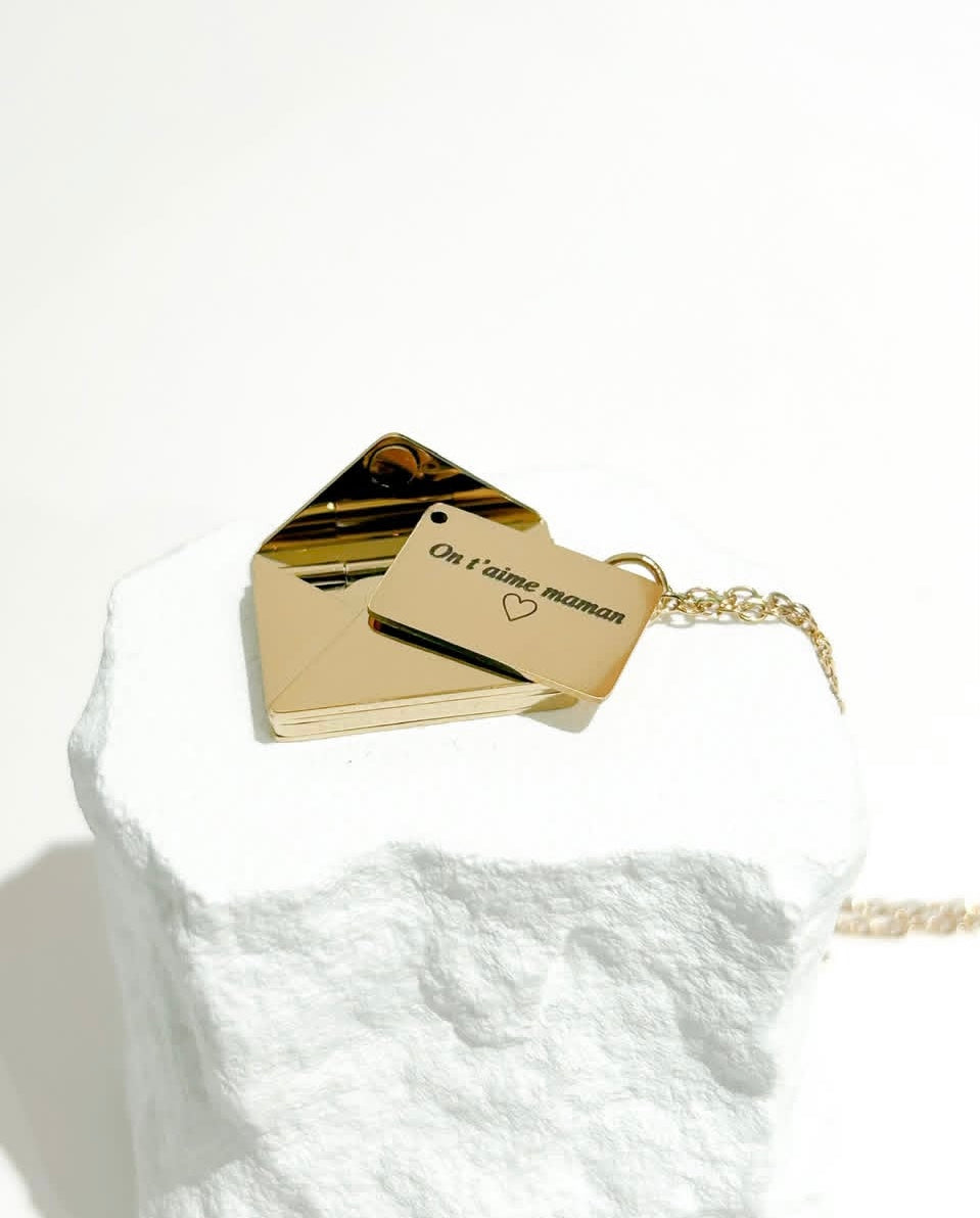 💌 Collier Enveloppe avec Message Secret Cadeau Romantique pour Femme
