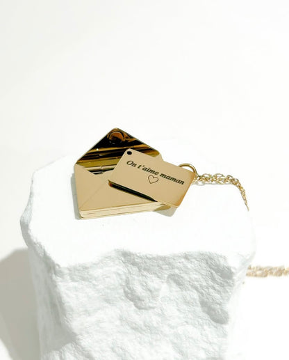 💌 Collier Enveloppe avec Message Secret Cadeau Romantique pour Femme