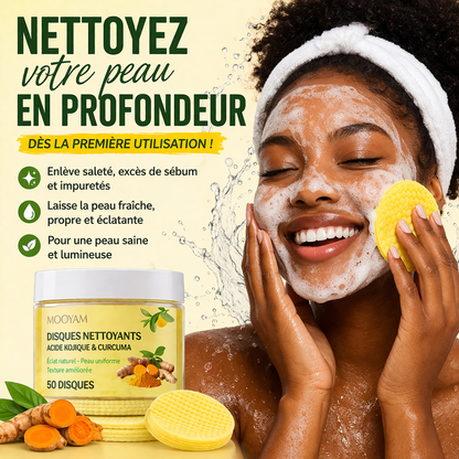 Disques Nettoyants Acide Kojique & Curcuma Peau Claire et Sans Taches dès les Premiers Jours